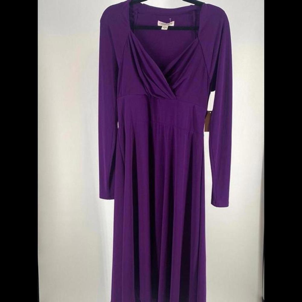 Elegant Long Sleeve Purple Dress
